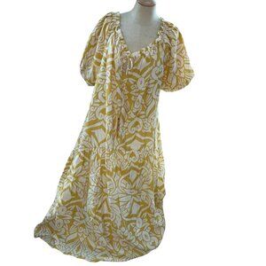 chinese dress ladies H&amp;M. Long yellow floral dress S.XXL  Hibuy market